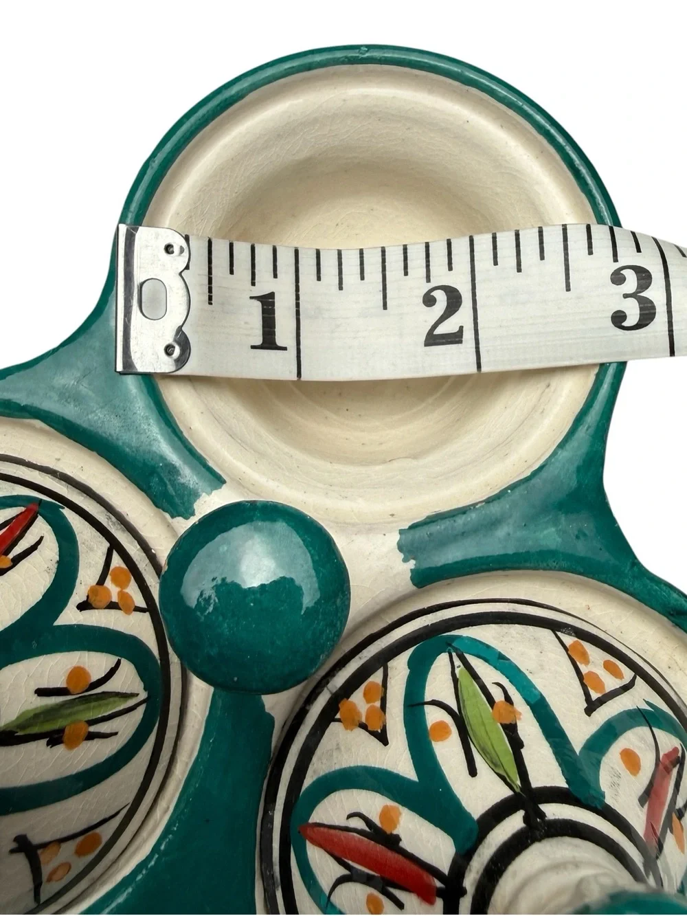 Triple Spice Holder Tagine Spice Garlic Salt Pepper Cumin Sauces Moroccan Chutne